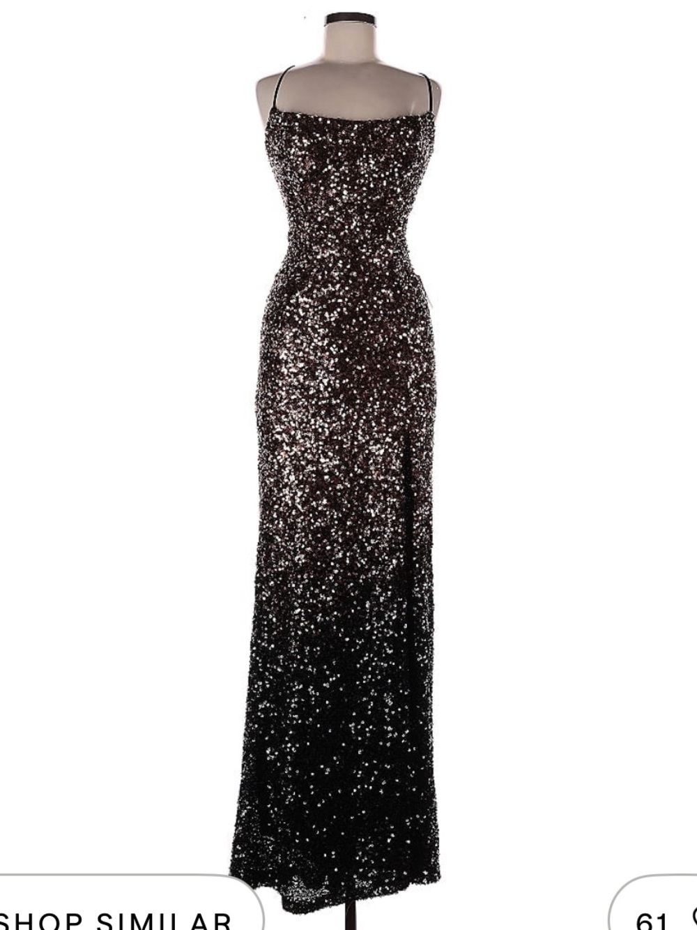 💎NWT! Windsor Black Sequin Ombre Maxi Dress